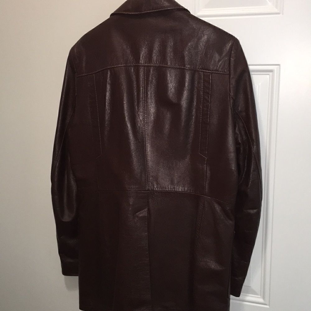 REED Leather lined brown dress Sport Coat Blazer hipster style retro Jacket L - Picture 6 of 10